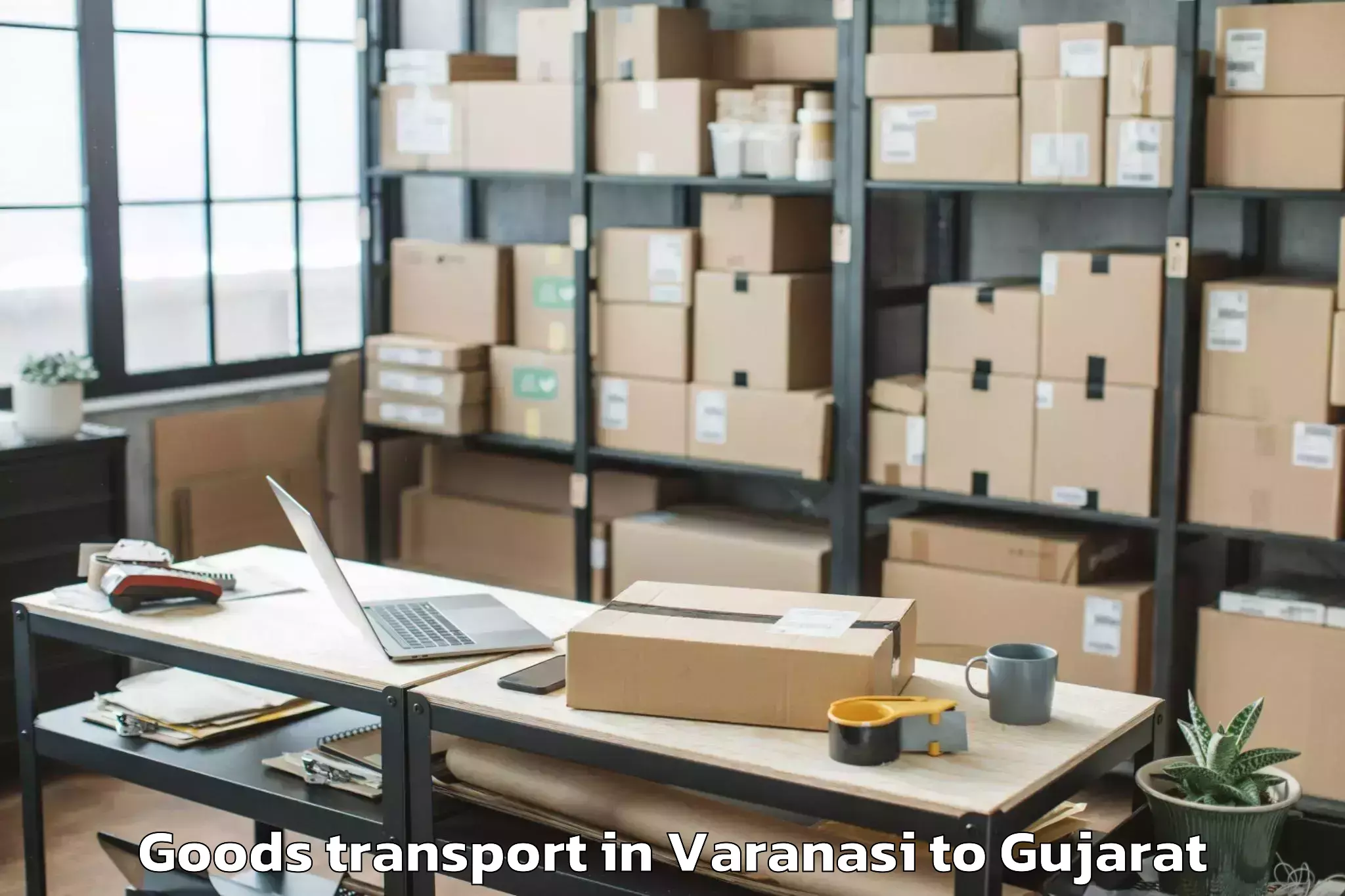 Professional Varanasi to Sayla Goods Transport